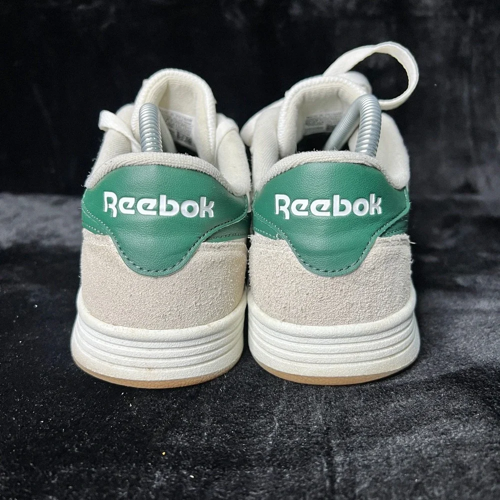 Reebok Galaxy 7 Men 8.5 Shoes White Beige Suede Leather Lace Up Athletic Sneaker